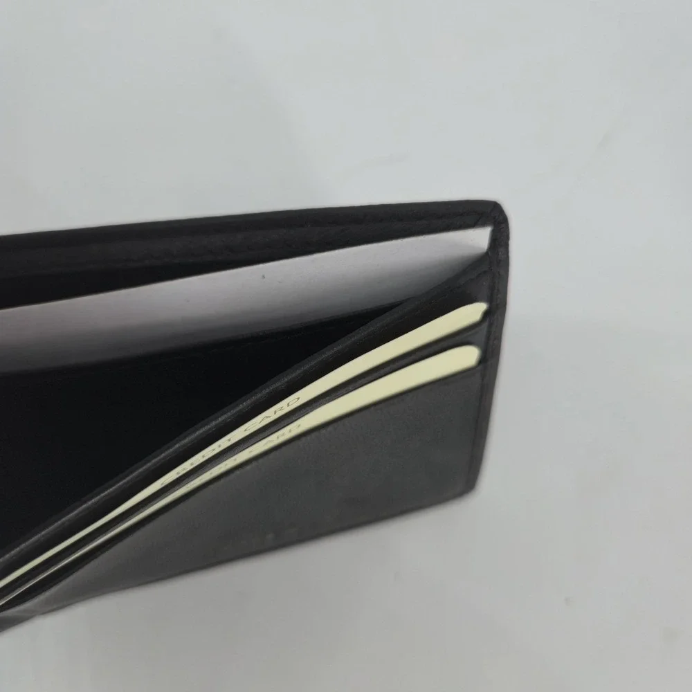Royal Class Men's Black Genuine Leather Trifold Wallet 8 Card Slots Boxed 4.5 In